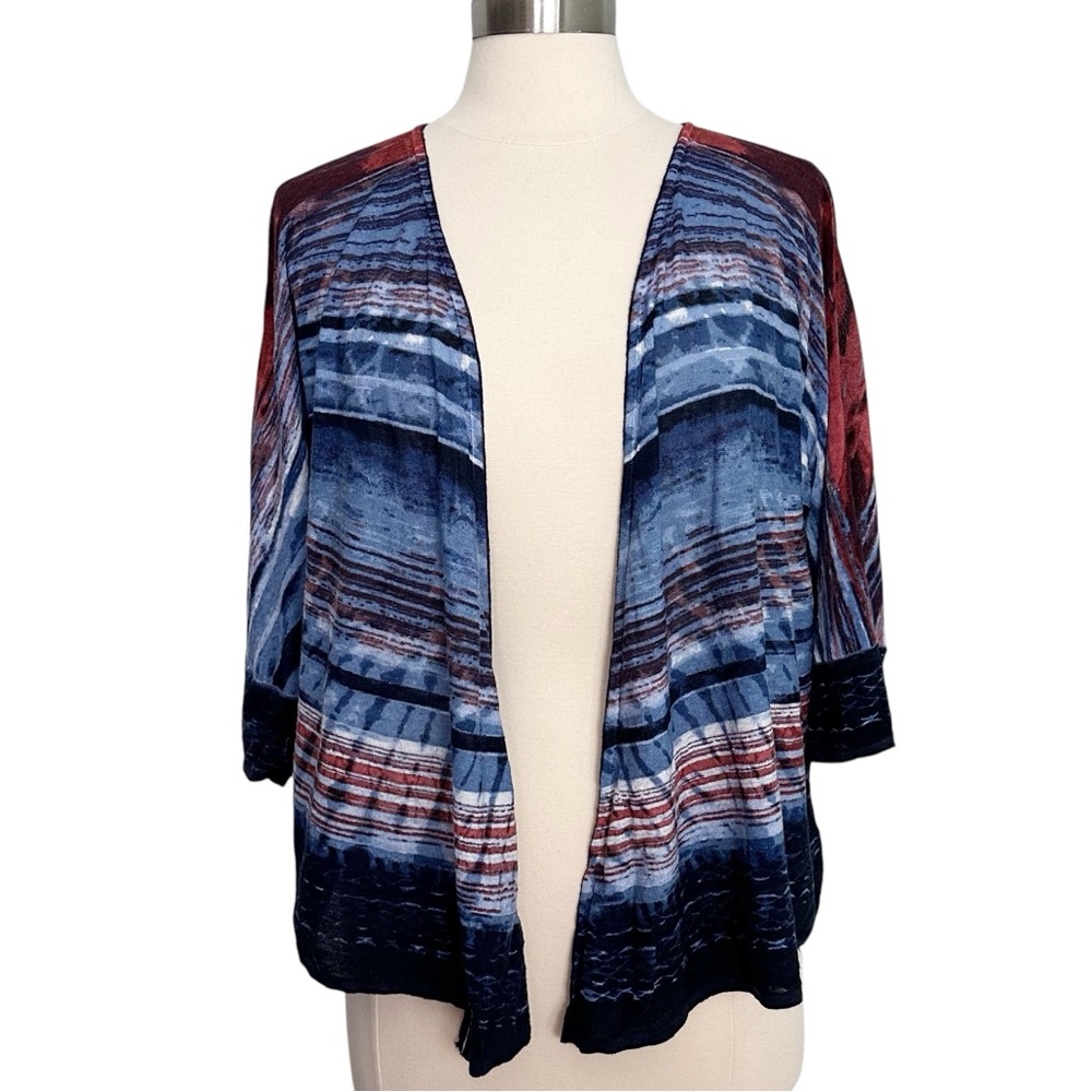 Zozo Linen Blend Cropped Open Front Cardigan Sweater Size L